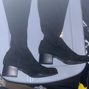 Black knee high boots